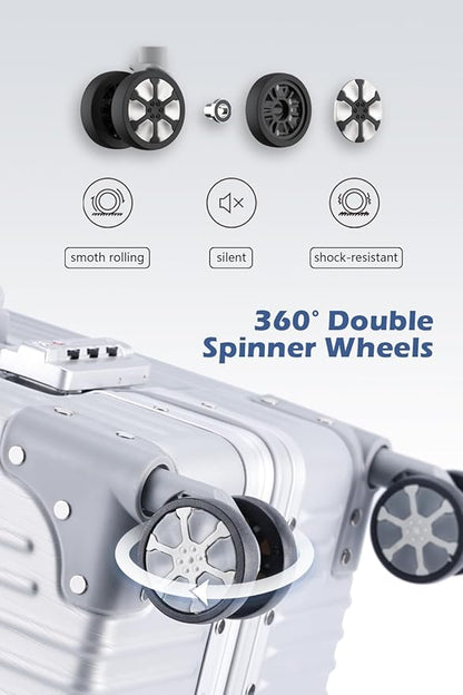 HotWay Carry On Luggage with Aluminum Frame, 20 Inch PC Hard Shell Suitcase with Spinner Wheels and TSA Locks, Lightweight Luggage for Business Travel (22x14x9 Airline Approved)