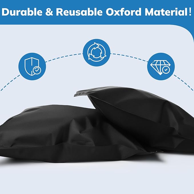 Umimile Vacuum Compression Bags with Electric Pump - Fast Compression Storage for Travel, Home | Reusable, Saves 80% Space, Water-Resistant Oxford (2 Medium PC + PUMP)