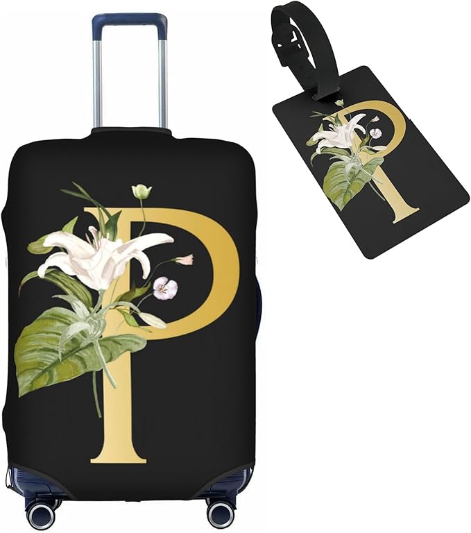 Decorative P Suitcase Protectors Elastic Washable Luggage Covers With Concealed Zippers For 18-32 Inch Luggage (Size Xl: Fits 29-32 Inch)