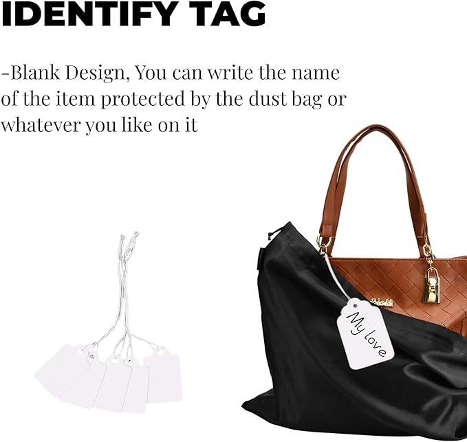 12 Pack Dust Bags for Handbags, Silk Cloth Bag With Drawstring Large Travel Storage Pouch for Handbag Purse Shoes Boots