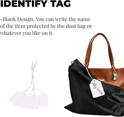 12 Pack Dust Bags for Handbags, Silk Cloth Bag With Drawstring Large Travel Storage Pouch for Handbag Purse Shoes Boots