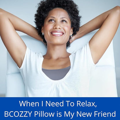 BCOZZY Neck Brace Pillow - Patented Relief for Neck Pain and Supportive Sleep-Soft, Washable, and Adjustable for Comfortable Resting. Black