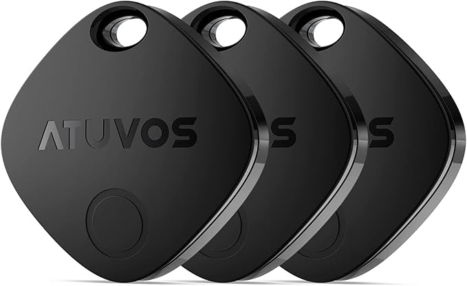 ATUVOS Air Tracker Tags-3 Pack, Bluetooth Luggage Tracker Works with Apple Find My (iOS Only, Not for Android), Keys Finder and Item Locator Track Your Keys, Luggage, Backpack, Suitcase, Bags and More