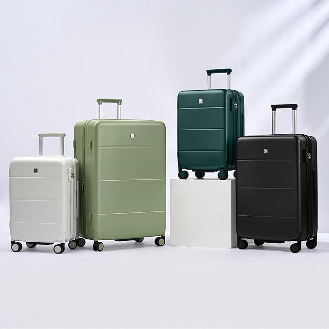 Hanke Expandable 28 Inch Luggage with Spinner Wheels, Hardside Large Suitcase, All-PC Hard Shell Checked Luggage, TSA Lock, Durable Checked-Large (Jet Black, 114L)