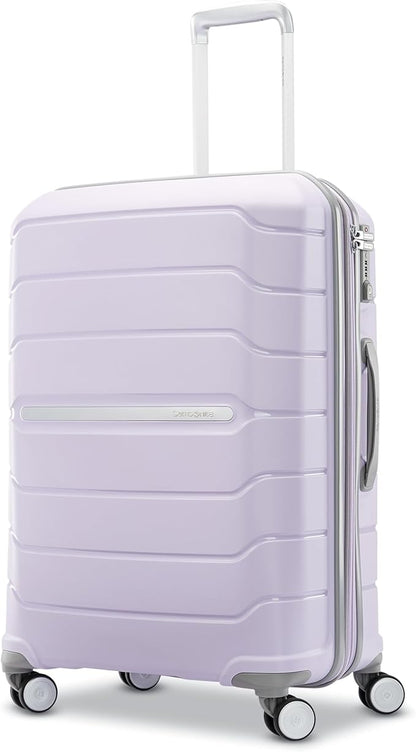 Samsonite Freeform Hardside Expandable with Double Spinner Wheels, Lilac, Checked-Medium 24-Inch