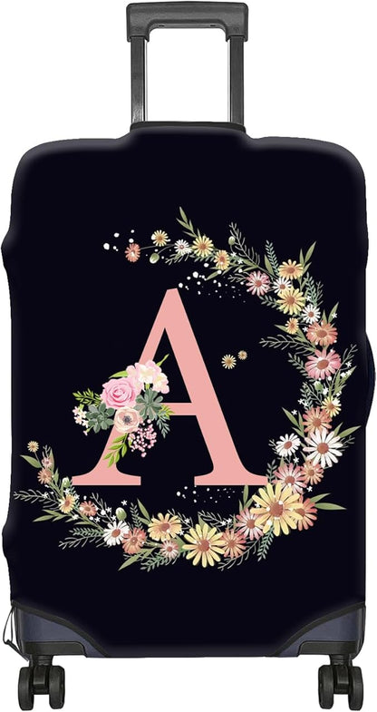 Luggage Suitcase Cover Protector Luggage Elastic Washable Baggage Covers Initial Cute Aesthetic for Unisex Women Girls Travel Trip M(22-25 inch)-Letter A