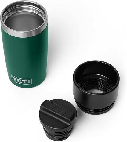 YETI Rambler 12 oz Travel Bottle, Stainless Steel, Vacuum Insulated with Leakproof Commuter Cap, Black Forest Green