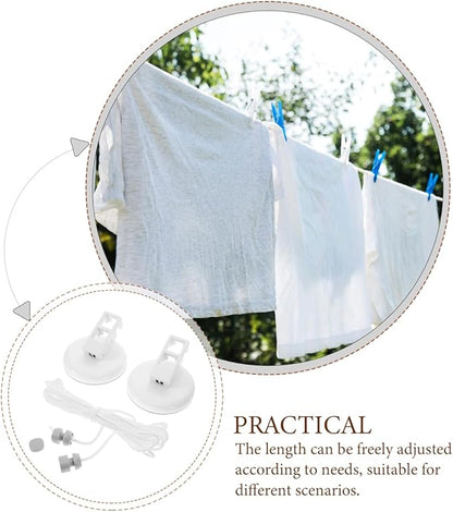 VOSAREA Retractable Laundry Line Suction Cup Easy-to-Hang PVC Clothes Line for Outdoor Portable Travel Clothesline