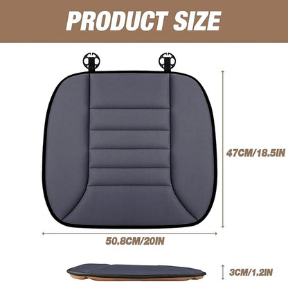 MYFAMIREA Car Seat Cushion Pad 1.2" Thick Comfort Seat Protector for Car Driver Seat Office Chair Home Use Memory Foam Seat Cushion with Non Slip Bottom, 20'' x 18.5'', Dark Gray