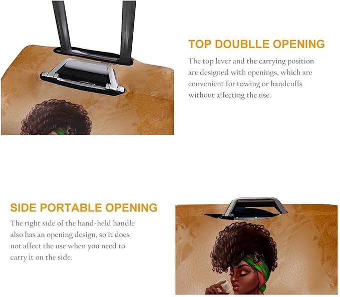 Travel Suitcase Protector Explosion Hair Girl Elastic Protective Washable Luggage Cover With Concealed Zipper Suitable For X-Large (A little large)