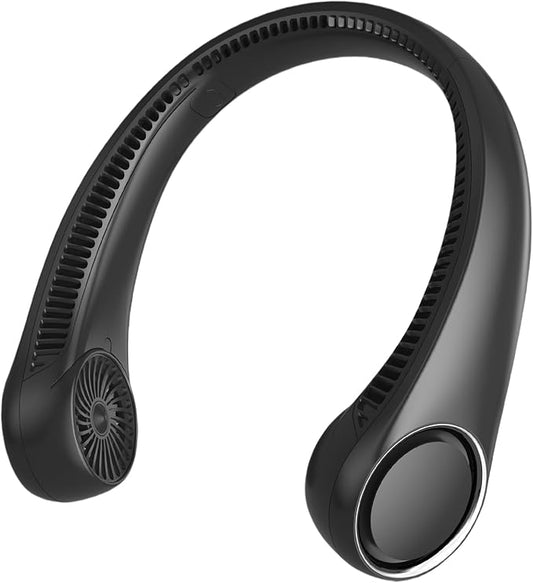 Portable Neck Fan, Hands Free Bladeless, 360° Cooling Personal Fan,Wearable Quiet Fan for Outdoor Indoor, Birthday Gifts for Men Women Mom Dad, 4000mAh Battery USB Rechargeable, 3-Speeds( Black)
