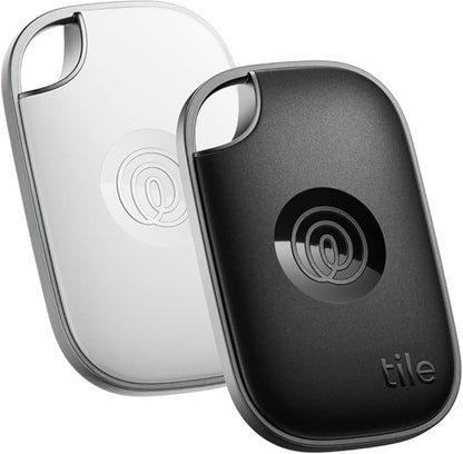 Tile by Life360 Pro - Powerful Bluetooth Tracker, Key Finder and Item Locator for Keys Bags, and More. Both iOS and Android Compatible. Phone Finder. 2-Pack (Black/White)