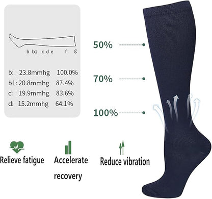 Bestjybt 3 Pairs Compression Socks for Women & Men Circulation 15-20 mmHg Support Socks for Athletic Running Cycling