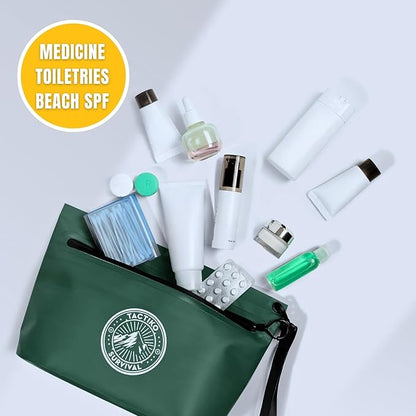 Tactiko Heavy-Duty Splash Water Resistant Zipper Pouches - 2L Hold-All Organizers for Dry Bags, Travel Bags (Green)