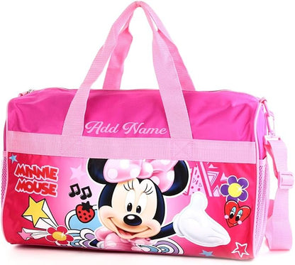 KishKesh Personalized Licensed Kids Duffel Bag – Durable, Customizable Name & Text, Ideal for Travel, School, Gym, Beach, or Overnight – Minnie Mouse Design, 18" X 10.50" X 9.75”