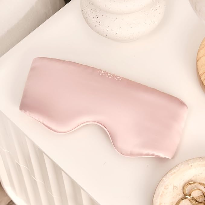 SilkSound 100% Mulberry Silk Bluetooth Sleep Mask, Skin-Friendly Sleeping Eyemask with Bluetooth Headphones, Sleep Gifts for Women, Silk Eye Mask Headband Headphones for Sleeping Side Speakers