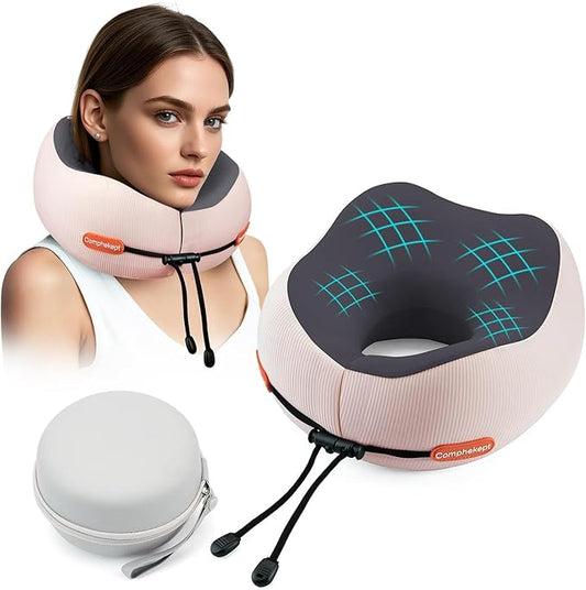 Thickened Travel Neck Pillow for Airplanes for Women, Adjustable Right Amount of Height 360° Support Memory Foam Neck Pillow, Portable Plane Pillow for Sleeping