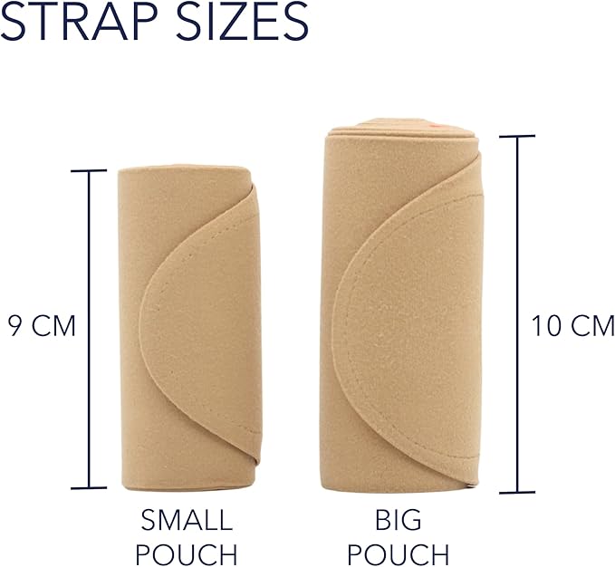 URSA Waist Strap - Ultra Slim, Breathable & Stretchy Microphone Transmitter Straps. Compatible with Most Transmitter/Receivers (Brown, Large Waist - Big Pouch)