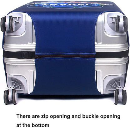 MosaiRudo Thicker Luggage Cover Elastic Suitcase Cover Protector Fits 18-32 Inch Suitcase Travel Accessories (Travel, L)