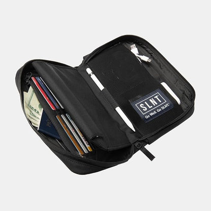 SLNT Essentials Tech Organizer with Faraday Phone Sleeve & RFID-blocking Pocket - Signal-shielding Storage Case for Phone & Accessories, Passport, Credit Cards - Lockable D-ring, Water-resistant