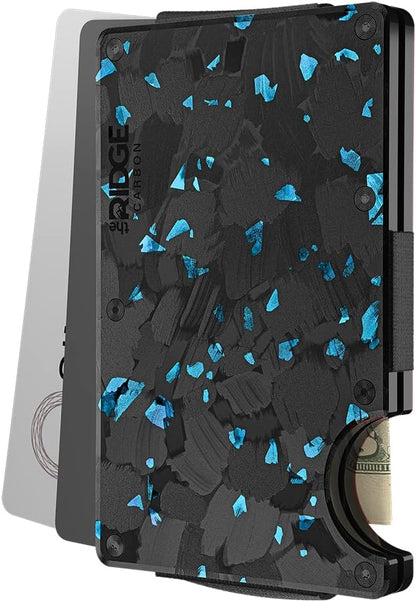 The Ridge Wallet - Slim Minimalist Compact Wallet and Card Holder| RFID Protected Front Pocket Wallets | Integrated Cash Strap | Forged Pacific