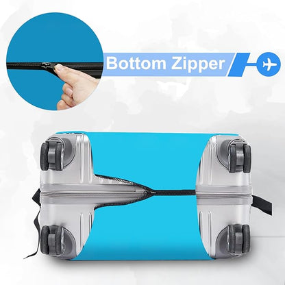 ANNA QUEEN Funny Blue emoticon Travel Luggage Cover Suitcase Protector Suitcase Cover Anti-Scratch,Stretchable Fit for 18-32Inch Luggage,Travel Bag Cover Washable L(fits 26-28Inch suitcase)