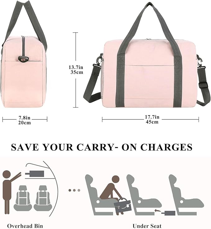 For Spirit Airlines Personal Item Bag 18x14x8 with Wet Pocket Foldable Travel Duffel Bag Underseat Carry on for Men & Women