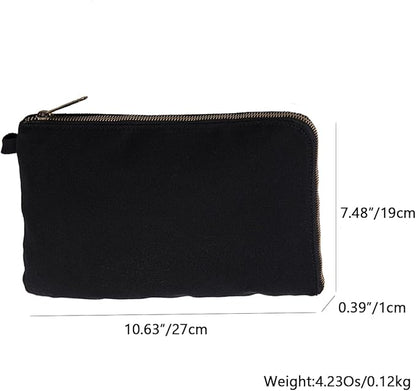 Zipper Pouch Storage Bag Simple and Stylish Women's Cosmetic and Travel Bag (Black-improved-10)