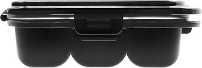 12-Compartment Weekly Pill Box Case with Removable Dividers, Waterproof, Travel-Friendly, with Medication Map and Medical Alert Cards (Black, 2 Pack)