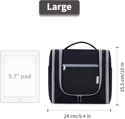 Narwey Hanging Toiletry Bag for Women Travel Makeup Bag Organizer Toiletries Bag for Cosmetics Essentials Accessories (Large, Black)