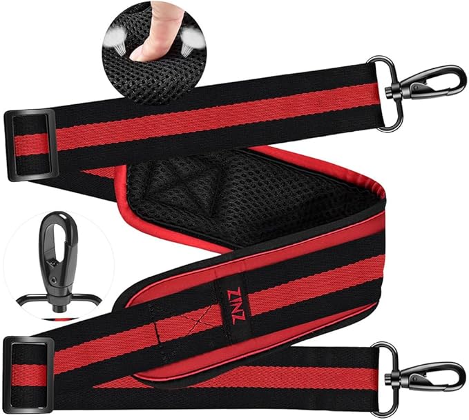 ZINZ Ultra-Thick Fixed Pad Shoulder Strap 76-inch Universal Bag Strap with Breathable Cushion and Dual Balanced Adjustable Buckles for Laptop Bag Luggage Messenger Bag Crossbody etc -Stripe-BRB