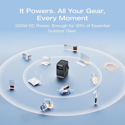 EF ECOFLOW TRAIL 200 DC Portable Power Station, 192Wh LiFePO4 Battery, Solar Generator, 220W DC Output, Compact Power Bank for Camping, Travel, Outdoors, and Emergency Use