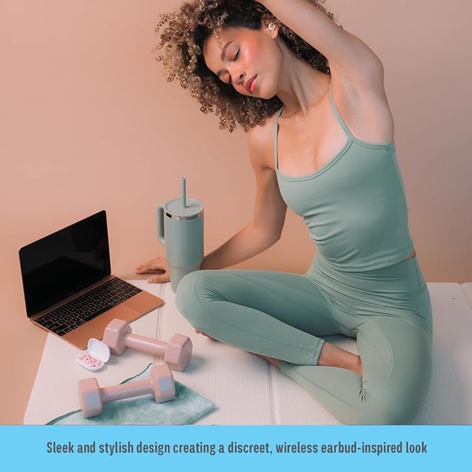 Hush Hoops Ear Plugs, Ultra-Soft Reusable Silicone Plugs with Horseshoe Shape for Comfort, Designed for Sleep and Sound Suppression, 17dB (NRR) Noise Reduction Rating, Pink, 1 Pair with Travel Case