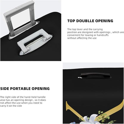 Decorative K Suitcase Protectors Elastic Washable Luggage Covers With Concealed Zippers For 18-32 Inch Luggage (Size M: Fits 22-24 Inch)