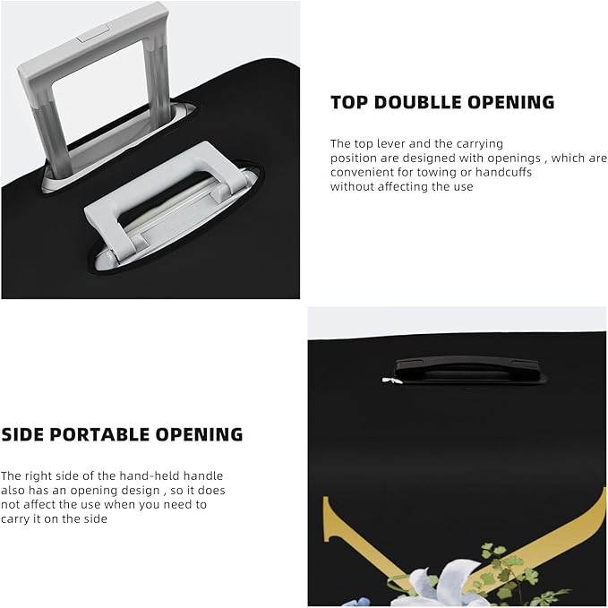 Decorative K Suitcase Protectors Elastic Washable Luggage Covers With Concealed Zippers For 18-32 Inch Luggage (Size S: Fits 18-21 Inch)