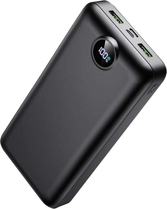 Portable Charger Power Bank 50000mAh 22.5W Fast Charging Battery Bank USB C External Battery Pack with 3 Output & 2 Input Digital Display for iPhone 17/16/15/14/13/12, Samsung etc Black