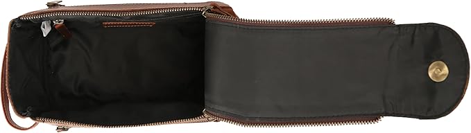 KomalC Premium Buffalo Leather Toiletry Bag for Men & Women – Leather Dopp Kit With Water resistant Lining, Premium Toiletry Travel Pouch, Unisex Wash Bag for Toiletries, Gifts for Men and Women