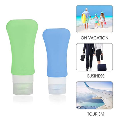 22 Pack Travel Bottles, 3oz & 2oz Leak Proof, Perfect for Travel & Outdoors, Multicolored, Silicone, Reusable, 21 Pieces