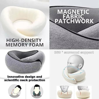 Travel Pillow, Travel Neck Pillow, 360 Degree Comfort and Breathability, Airplane Travel Neck Pillow, Stowable U-Shaped Pillow (Grey)