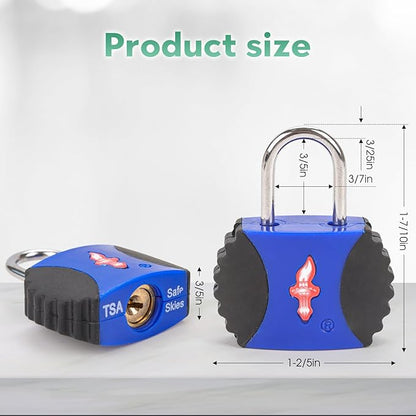 TSA Approved Luggage Lock and 6 Luggage Tags, Suitcase Locks with Keys and PPR/ABS Around Body, Suit for Suitcase,Luggage,Backpack,Laptop Bag,Locker 6 Pack Color Mixed