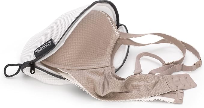 Brabantia Mesh Zip Up Laundry Bra Bag (White) for Washing Machine Delicates, Organizer Travel Bags