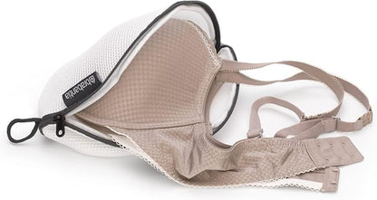 Brabantia Mesh Zip Up Laundry Bra Bag (White) for Washing Machine Delicates, Organizer Travel Bags