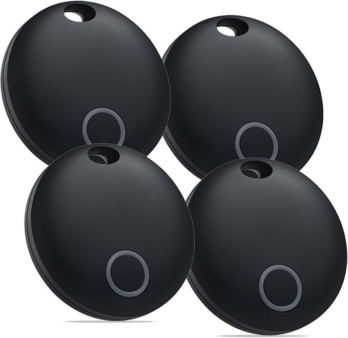 Air Tracker Tags-4 Pack, Smart Bluetooth Tracker Works with Apple Find My (iOS Only), Item Finder Locator for Keys, Luggage, Backpack, IP67 Waterproof