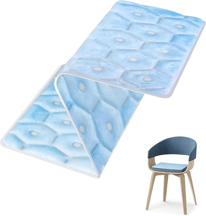 Cooling Seat Cushion, Y28°F Desk Chair Cushion Reusable Ice Mat with PCM Cooling Mat Technology, No Condensation, Foldable & Portable Chair Cushion for Office, Camping, Bed, Car