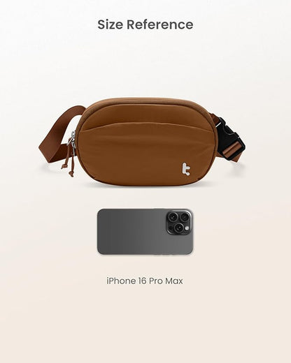 tomtoc Belt Bag with RFID Blocking, 1.5L Cross Body Fanny Pack for Women Men, Sling Waist Bags with Adjustable Strap for Travel Walk