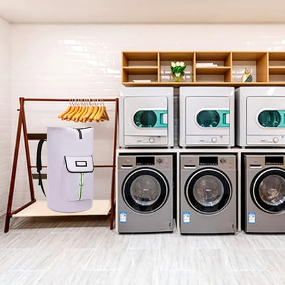 laundry bag backpack,extra-large heavy duty laundry bags,laundry backpack for college students,drawstring closure (Light purple laundry bag backpack)