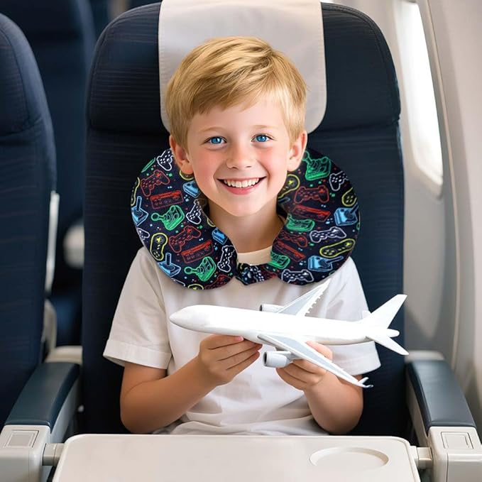 UFNDC 5PCS Kids Luggage for Boys, Game Rolling Suitcase with Wheels, Travel Carry-On for Children Toddler Elementary