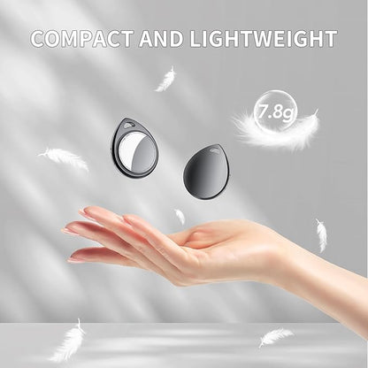 Air Tracker Tags 3 Pack Deep Black, 5.3 Bluetooth Tracker Work with Apple Find My (iOS Only), 100dB Sound, Smart Tag with Keychain/Lanyard, Item Finder for Luggage/Key/Suitcase, Replaceable Battery