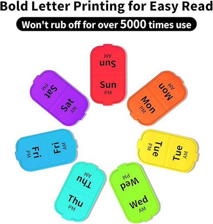 Daviky Pill Organizer, Large Daily Pill Organizer, XL Pill Box 2 Times a Day, Extra Large Weekly Pill Organizer Twice a Day, Pill Cases Organizers 7 Day AM PM, Large Pill Box Pill Holder