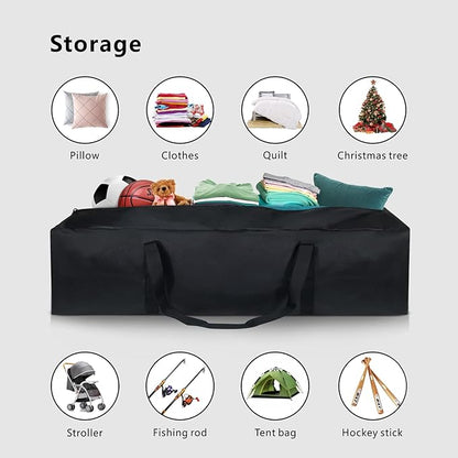 TOPDesign 46 Inch Extra Large Zippered Duffel Bag for Travel Camping Sports Equipment Storage, Waterproof Foldable Luggage Bag with Padded Handles